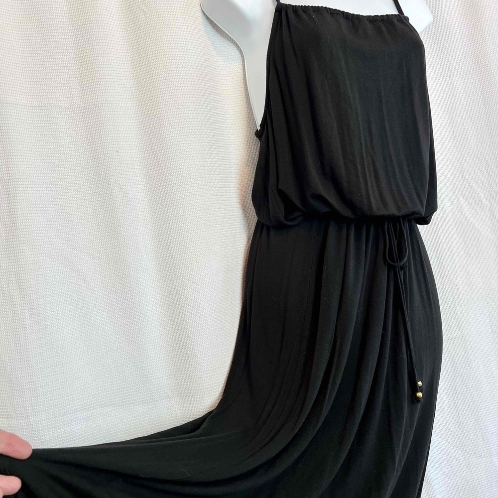 Victoria's Secret Black Medium Sleeveless Solid Color Gathered Waist Maxi Dress - Picture 4 of 10